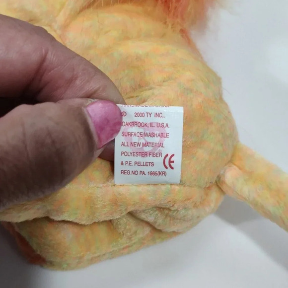 Ty Beanie Babies Bushy Lion Stuffed Animal Plush Toy with Tag Protector Orange - Picture 6 of 8